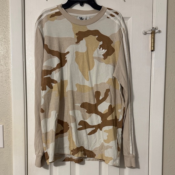 adidas Camouflage Long Sleeve Tee - Beige and Brown - Picture 1 of 3